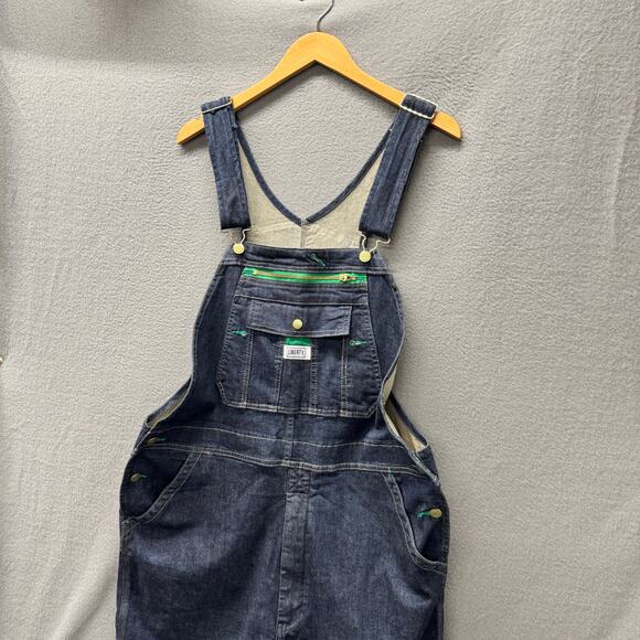 Liberty Bib Overalls Mens 38x30 (39x30 ACTUAL) Blue Denim Carpenter Utility - Picture 5 of 7